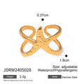 Gold-Tone Stainless Steel Starfish Open Profile Open Ring with a refined design profile