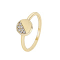 Gold-Plated Brass Round CZ Ring — Everyday Classic with a round design profile