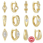 New925Sterling Silver Diamond-Encrusted Chain Earrings Ear Clips Fashionable Ear Jewelry