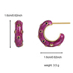 Gold-Plated Brass Geometric C-Shaped CZ Stud Earrings with cubic zirconia design details