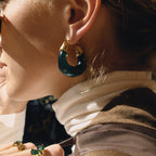 Autumn and Winter Resin Chubby Stainless Steel Earrings Hoop Jewelry for Women