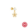 Moon Star 925 Sterling Silver Cartilage Studs — surface finish close-up — alternate angle 2 — jewelry finish and design detail