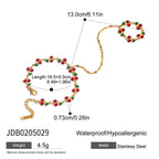 Stainless Steel Zircon Pearl Finger Bracelet Non-Fading Jewelry