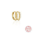 S925Sterling Silver Round Micro Pave Zircon Trendy Ear Cuff Stud Earrings Hot Selling Classic Super Sparkling Diamond Earrings