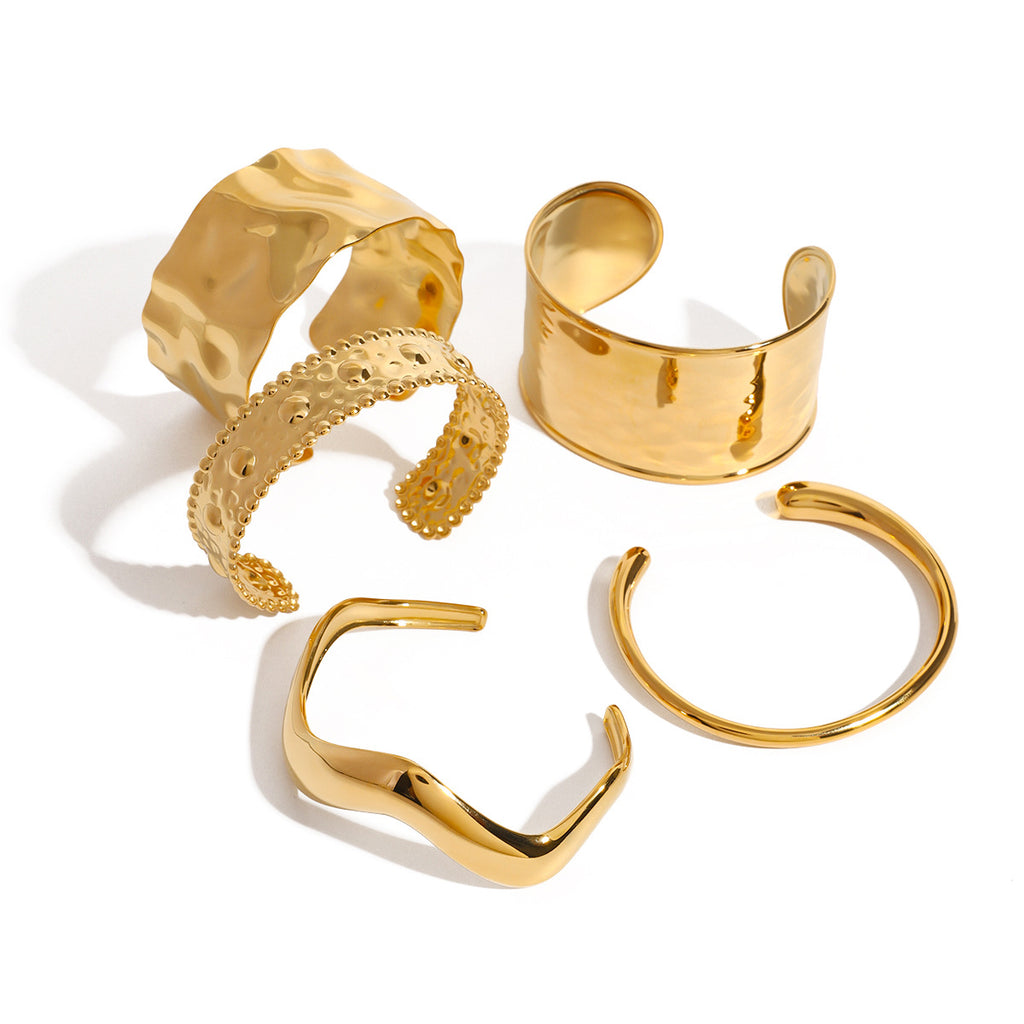 Stainless Steel gold Bracelet Open Bangle bracelet