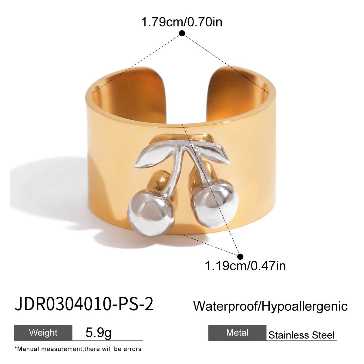 Heart-shaped Ring Non-fading Jewelry Ring Decorative Cherry