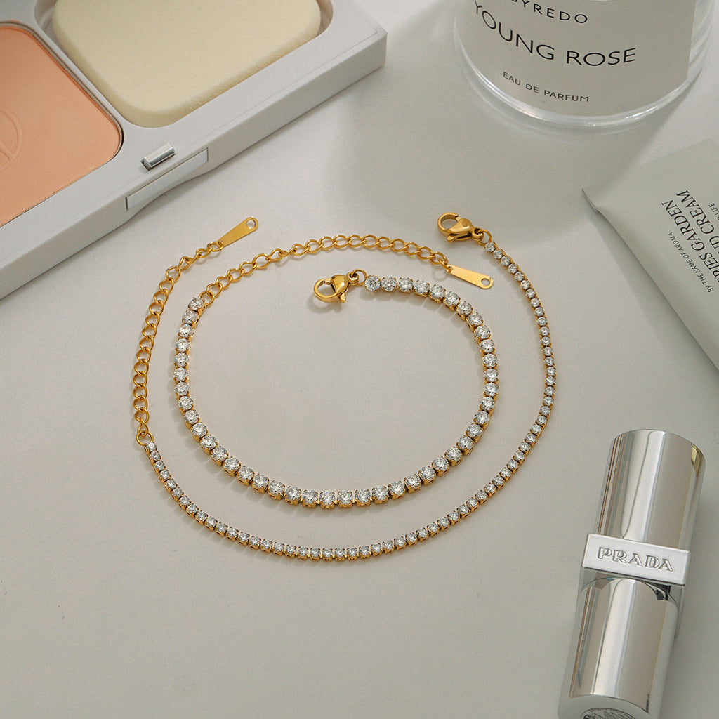 Stainless Steel Zircon Stacking Bracelet Jewelry Non-Fading