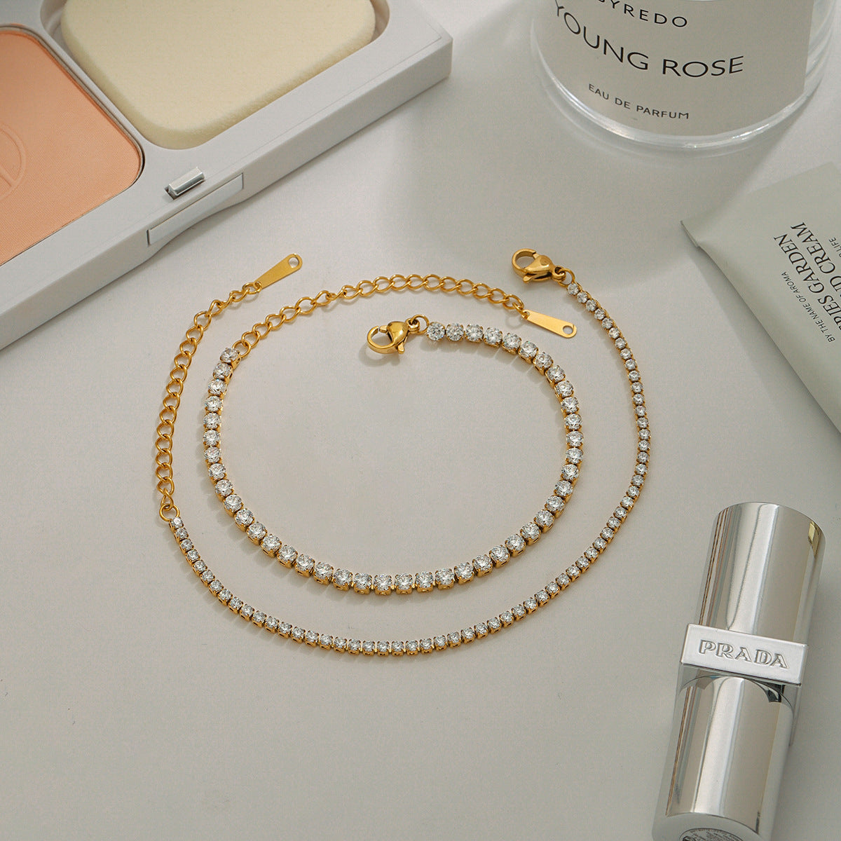 Stainless Steel Zircon Stacking Bracelet Jewelry Non-Fading