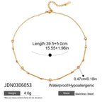 18K Stainless Steel Zircon Necklace Collarbone Chain Non-Fading Jewelry
