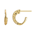 E0460 Exaggerated Design Earrings for Women, Brass Gold-Plated, Irregular Concave Shape C Shaped Earrings