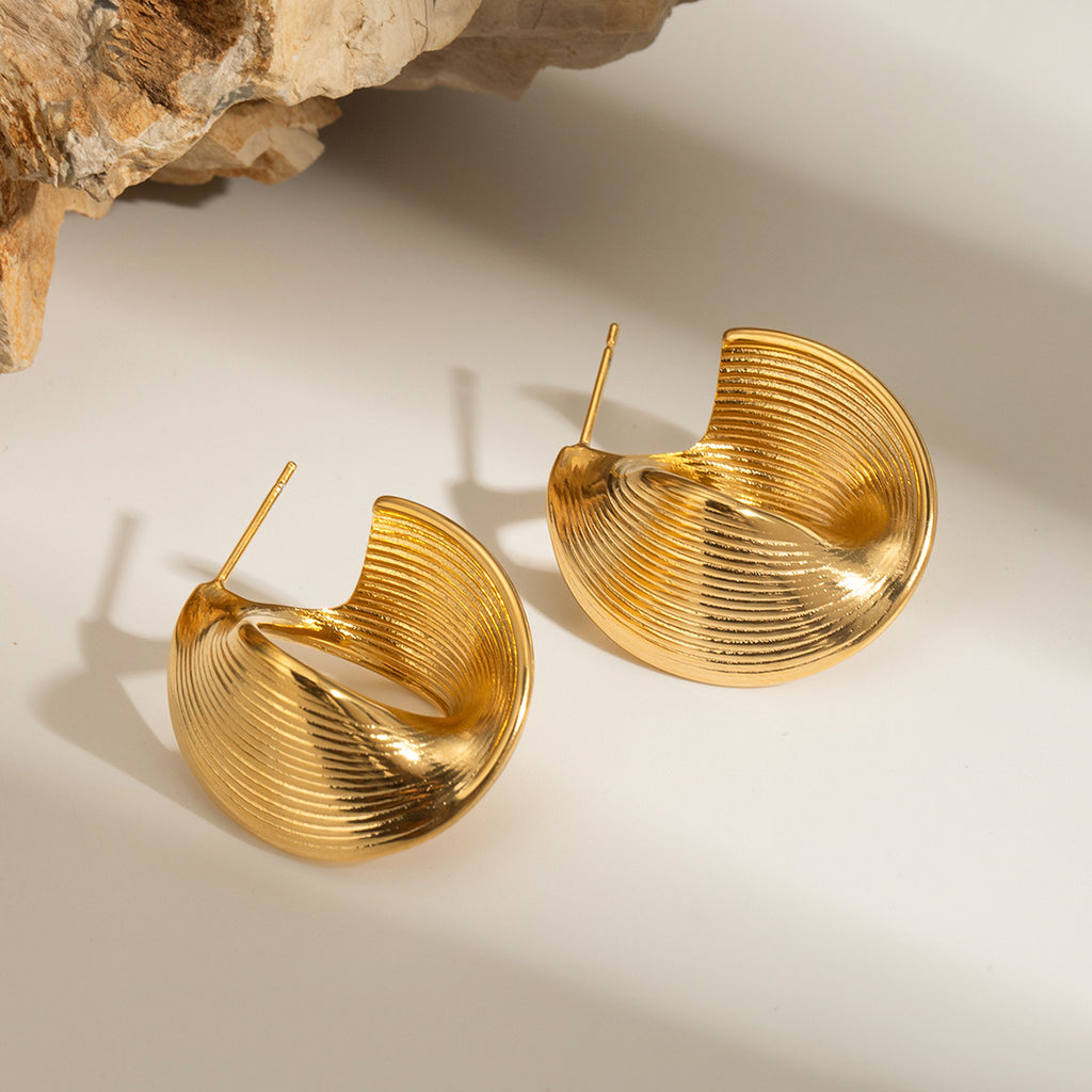 2H Stainless Steel Earrings Studs Vintage Ear Jewelry Hoops