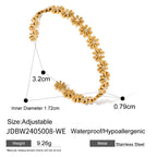 18K Gold Stainless Steel Small Daisy Pearl Open Bracelet Fashion Simple Zircon Bracelet