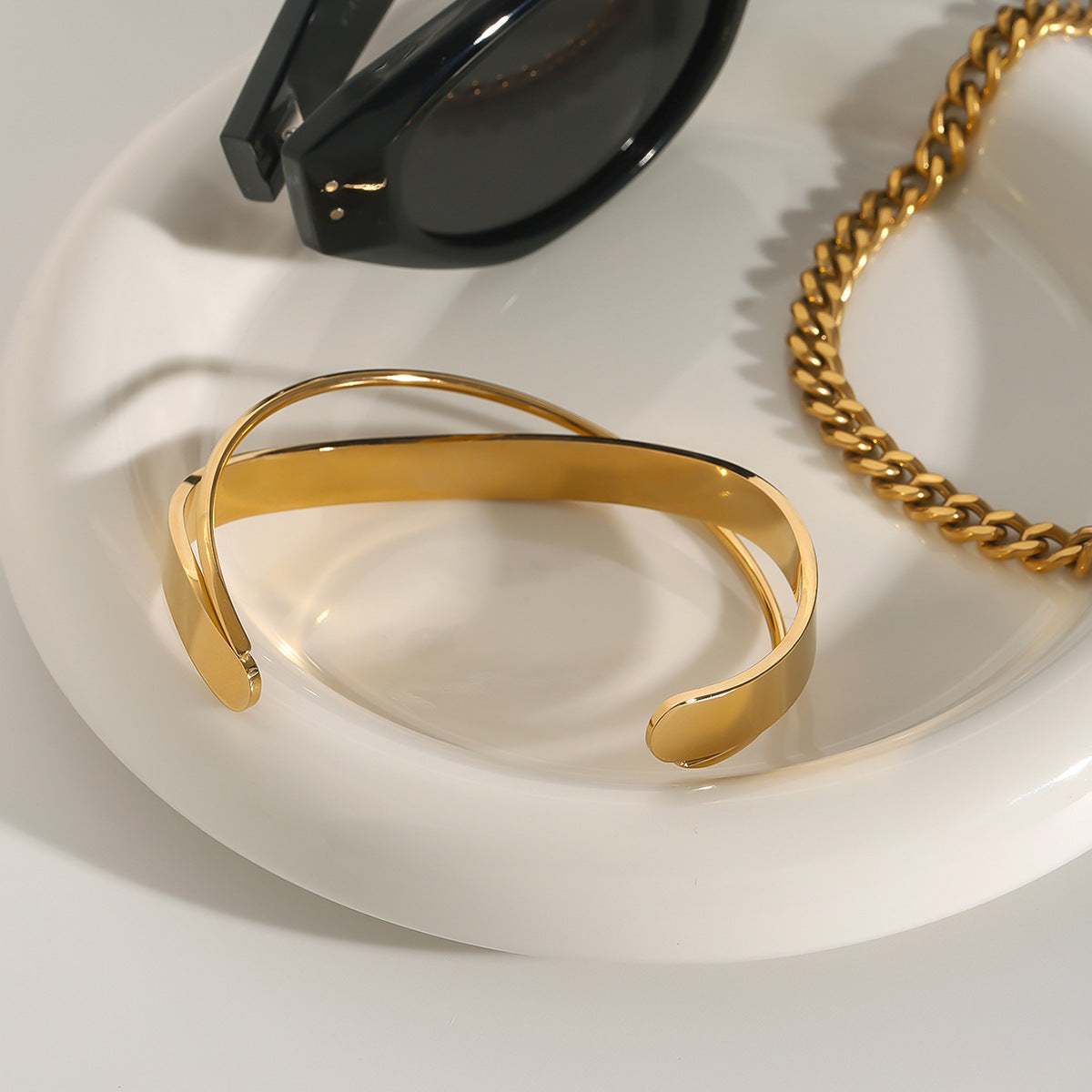 18k Gold-plated Bracelet Non-fading Jewelry Stainless Steel Item