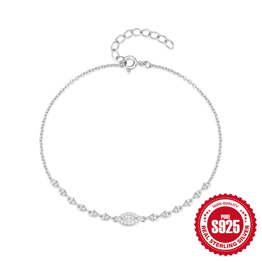 925 Sterling Silver Eye Tennis Diamond Bracelet For Women