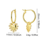 E0811 Retro Fashion Design Earrings for Women Gold-Plated Zircon Heart Drop Earrings