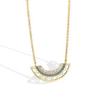 N0124 Bohemian Geometric Fan-Shaped Hollow Pendant Turquoise Necklace Jewelry