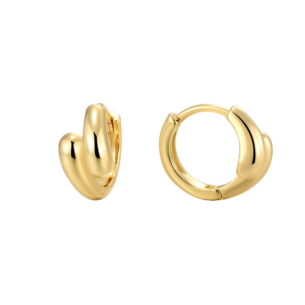 E0179 Fashion Copper Plated18K Gold Irregular Glossy Earrings for Women