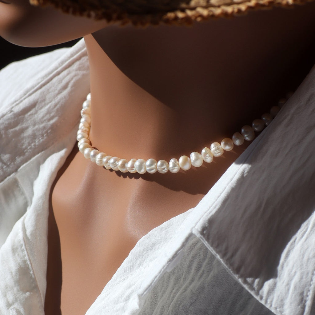 N0316 Elegant Freshwater Pearl Necklace Simple Necklace Pearl Collarbone Chain