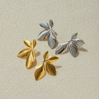 Stainless Steel Leaf Earrings Jewelry for Women Non-Fading