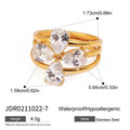 Gold-Plated Stainless Steel Layered Stacking Ring — alternate product view — jewelry finish and design detail