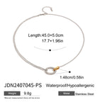 Stainless Steel Circle Geometric Necklace Bracelet Contrast Color Earrings Jewelry