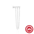 Moon Zircon Tassel 925 Sterling Silver Cartilage Earrings — earring silhouette — alternate angle 2 — jewelry finish and design detail
