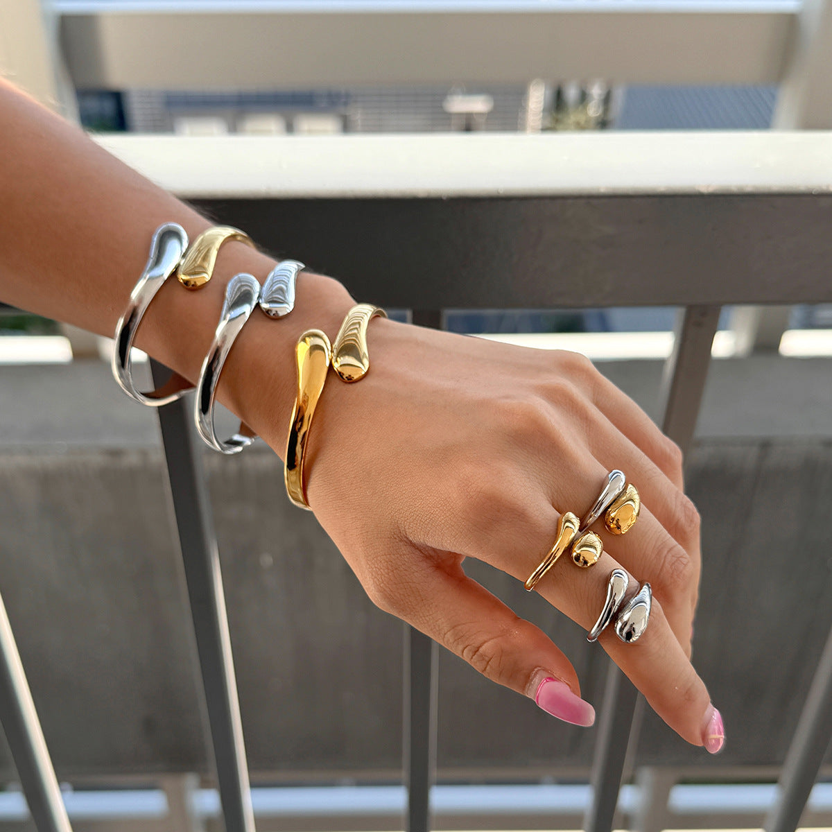 Bracelet Non-Fading Jewelry Ring Stainless Steel Set