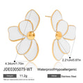 Enamel Stainless Steel Gold-Plated Drop Earrings — product profile — jewelry finish and design detail