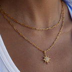 2H Original Design Sun Rhinestone Necklace Accessories Women's Non-Fading Stainless Steel Jewelry