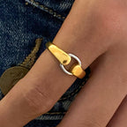 2H Stainless Steel Color Block Earrings Open Bracelet Ear Jewelry Accessories ring