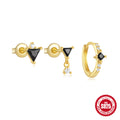 925 Sterling Silver Inlaid Zircon Star Moon Horse Eye Earrings — collection product image 06