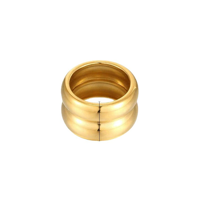 Ring18K Wide-brimmed Double-layer Texture Simple Women