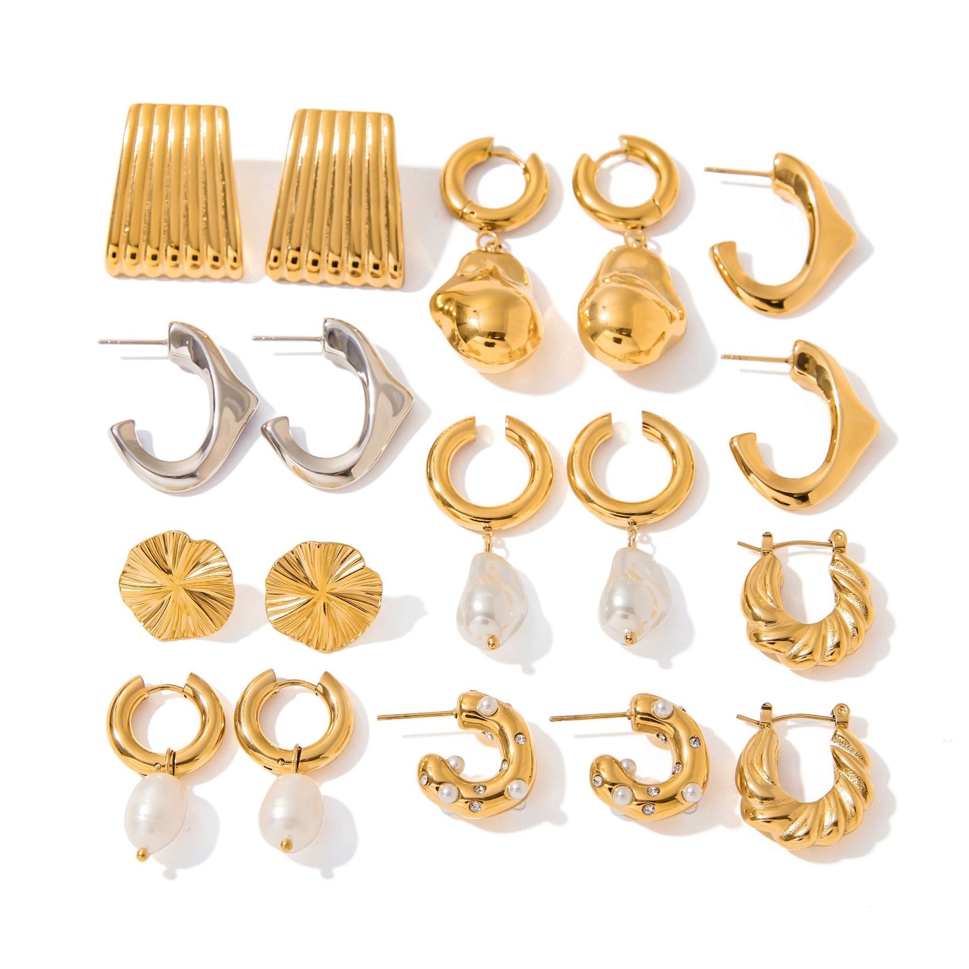 2H Stainless Steel Earrings Pearl Earrings Women's Design Accessories