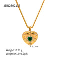 18K Gold-Plated Heart Cubic Zirconia Pendant Stainless Steel Necklace — jewelry construction