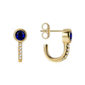 Gold-Plated Brass Pavé Blue CZ Stud Earrings styled for independent jewelry boutiques