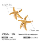2H Stainless Steel Starfish Earrings Ocean Ring Jewelry earrings