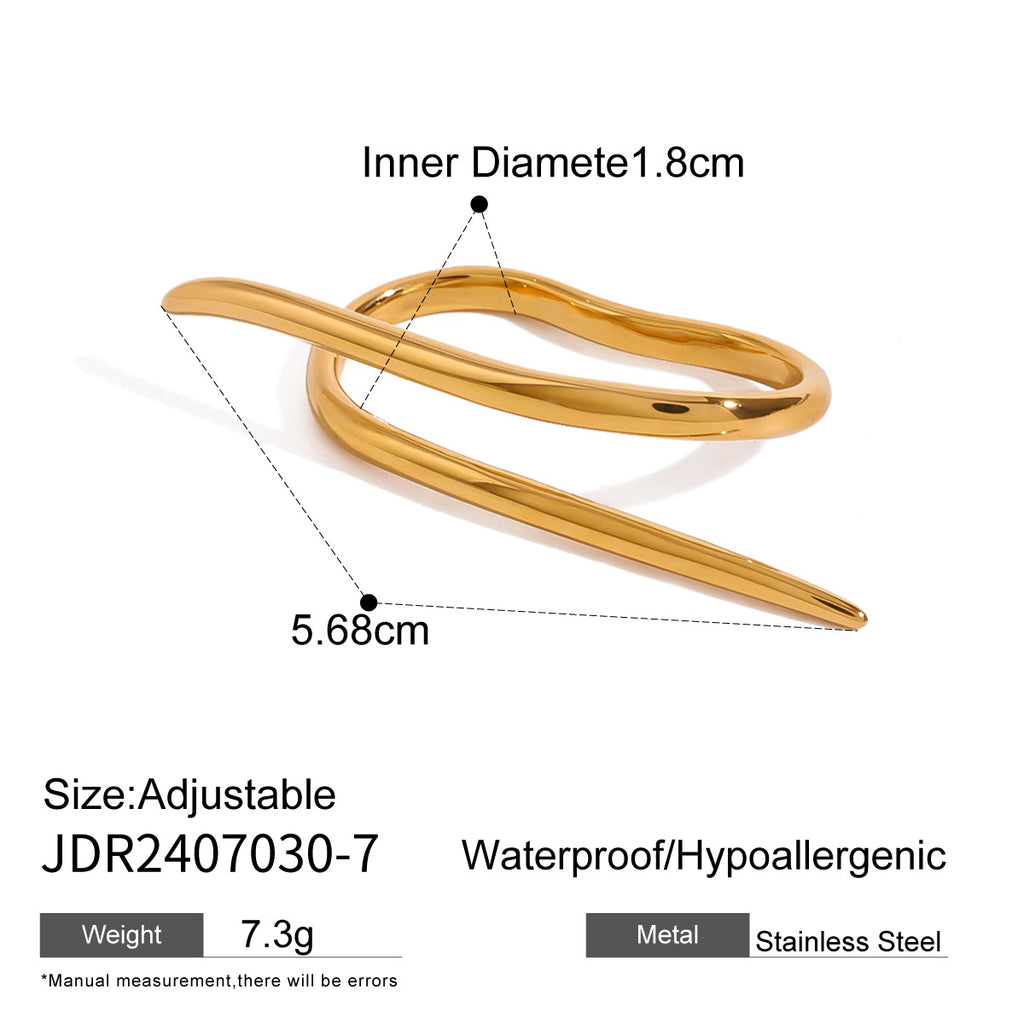 Stainless Steel Double Finger Ring Women Irregular Product Rings