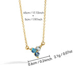 N0035Gradient Blue Zircon Necklace for Women, Minimalist and Simple, gold Neck Chain, Export Accessories