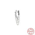 Square Zircon Tassel 925 Sterling Silver Threader Earrings — decorative detail — jewelry finish and design detail