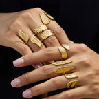 Wing Ring Non-Fading Jewelry Stainless Steel Accessories for Women Ring