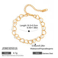 Gold-Plated Heart Cubic Zirconia Stainless Steel Bracelet — alternate product view — jewelry finish and design detail