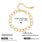 2H Heart Stainless Steel Zircon Bracelet Jewelry Non-Fading Accessories for Women