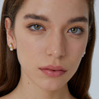 E0538 Christmas Accessories Simple Versatile Design Earrings for Women Copper Plated Real Gold Shell Pearl Snowman Shape Stud Earrings