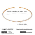 Initial Cubic Zirconia Stainless Steel Gold-Plated Necklace — product styling — jewelry finish and design detail