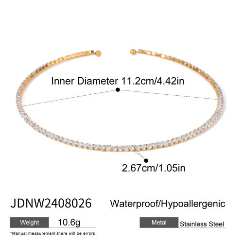 Stainless Steel Letter Necklace Diamond Clavicle Chain Necklace necklace