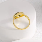 R0482 Fashionable Simple Oval Smooth Ring for Women Brass Gold-Plated Design