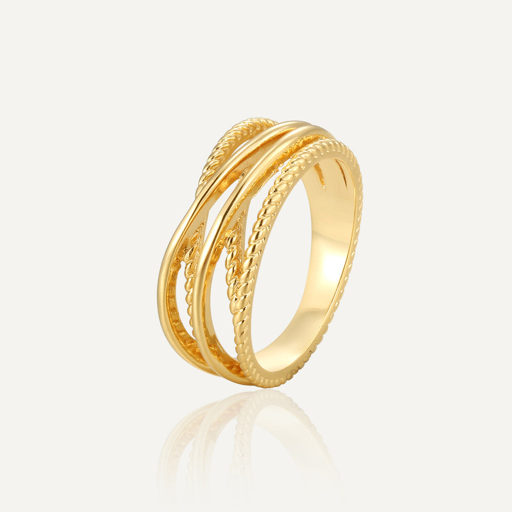 Gold-Plated Brass Openwork Ring for boutique wholesale jewelry collections