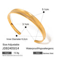 18K Gold-Plated Stainless Steel Cuff Bracelet with Minimalist Detail — surface finish detail