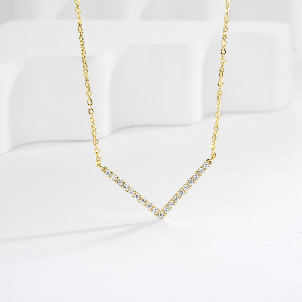 S925 Silver Arrowhead Necklace Collarbone Chain Geometric Pendant