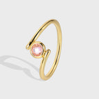 R0230 New Style Pink Zircon Ring for Women, Irregular Design Ring